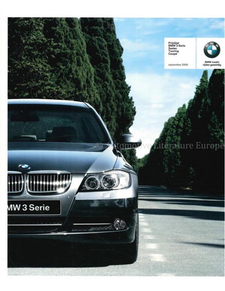 2006 BMW 3 SERIE PRIJSLIJST NEDERLANDS, Boeken, Auto's | Folders en Tijdschriften