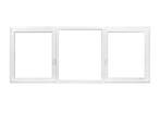 PVC raam draaikiep-vast-draaikiep b300xh110cm antreciet, Gevelraam of Ruit, 80 tot 120 cm, Nieuw, Ophalen of Verzenden