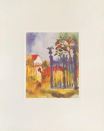 August Macke - Gartentor, 1914 - Artprint on Watercolor