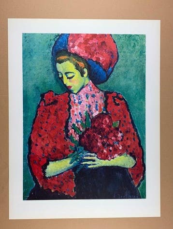Alexej von Jawlensky - Mädchen mit Pfingstrosen / Girl with, Antiek en Kunst