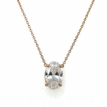 Collier avec pendentif - 14 carats Or rose - 2.55ct. tw.