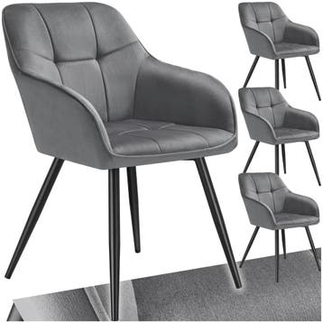 Eetkamerstoel Marilyn, fluweeloptiek, gestikt patroon, Huis en Inrichting, Stoelen, Verzenden, Nieuw
