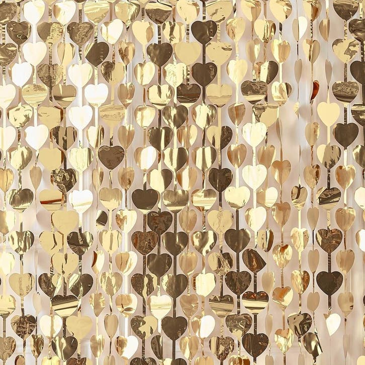 Gouden Hangdecoratie Hartjes 1m, Hobby en Vrije tijd, Feestartikelen, Nieuw, Verzenden