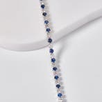 Bracelet de tennis - 14 carats Or blanc - 1.96ct. tw. Saphir