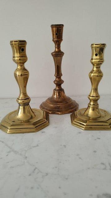 Bougeoir (3) - Laiton - Epoque Louis XIV