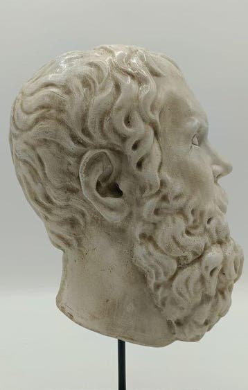 sculptuur, Testa del filosofo Socrate - 39 cm - marmerpoeder, Antiquités & Art