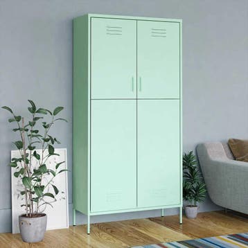 vidaXL Kledingkast 90x50x180 cm staal mintkleurig, Verzenden