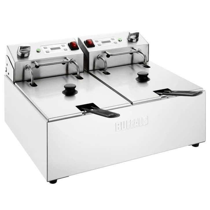 Friteuse | Elektrisch | 5+5L | 50°C/190°C | 5.6kW (2x 230V), Articles professionnels, Horeca | Équipement de cuisine, Envoi