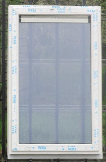 pvc raam , chassis , venster 115 x 185 creme / creme-groen, 75 tot 150 cm, Kunststof, Raamkozijn, Nieuw