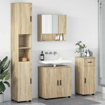 vidaXL Badkamermeubel Set 4 st Sonoma Eik 61 x 35 x 64 cm, Verzenden
