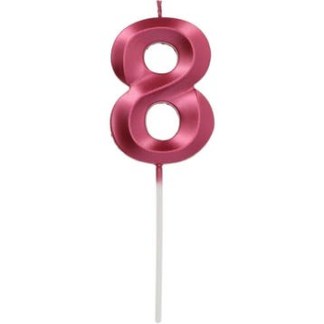 Roze Kaars 8 Jaar 5cm, Verzenden, Nieuw
