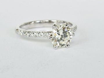 Bague de fiançailles - 14 carats Or blanc - 1.36ct. tw., Handtassen en Accessoires, Antieke sieraden