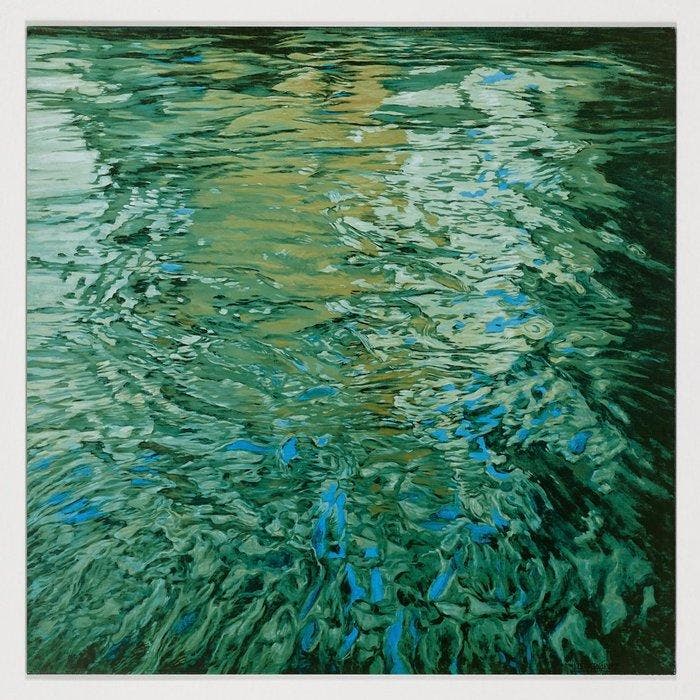 Juan Fernández (XX) - Green reflections, Antiquités & Art, Art | Objets design