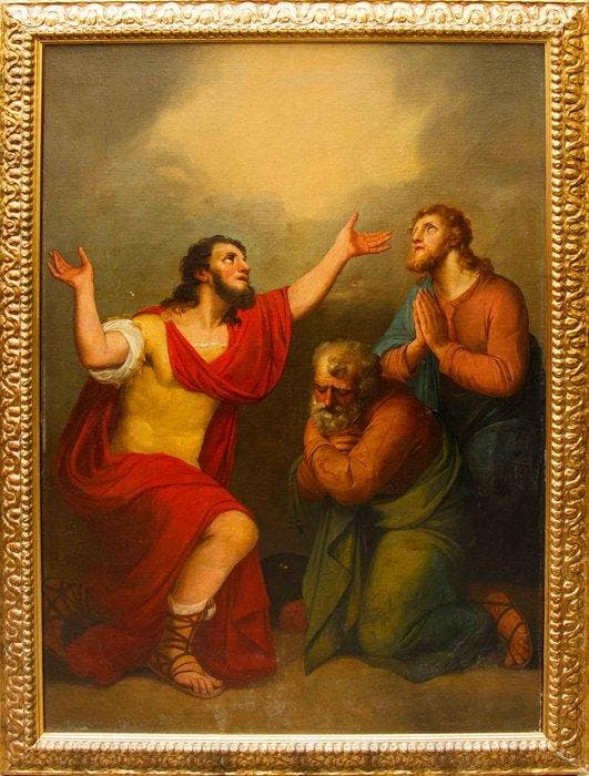 Pittore neoclassico (XIX) - Cornelio riceve lo Spirito Santo, Antiquités & Art, Art | Peinture | Classique