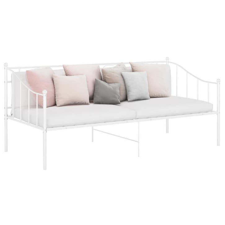 vidaXL Slaapbank metaal wit 90x200 cm, Huis en Inrichting, Slaapkamer | Bedden, Nieuw, Verzenden