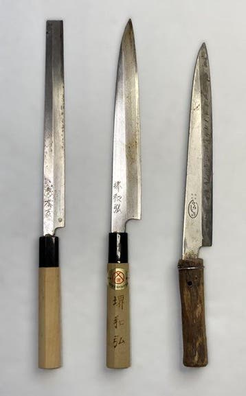 Vintage Japanese Yanagiba / Sashimi Knives Set of 3 – Signed