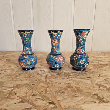 Émaux de Longwy - Vase - Faïence, Émail - Trio de vases, Antiquités & Art