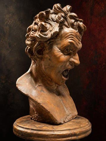 sculptuur, Busto Anima dannata - 43 cm - Aardewerk, Antiek en Kunst