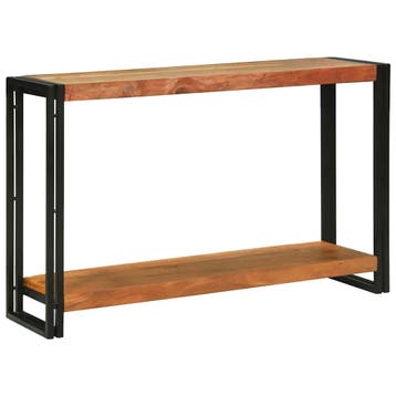 vidaXL Wandtafel met plank Bruin 120 x 33 x 75 cm Massief, Verzenden, Nieuw