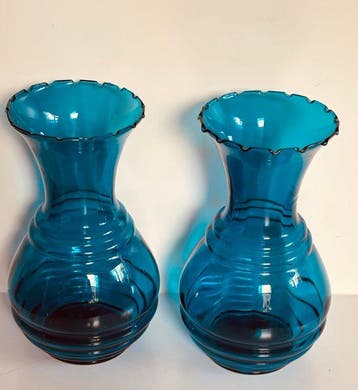 Verreries Doyen - Vaas (2) - Glas - Set Art Deco vazen