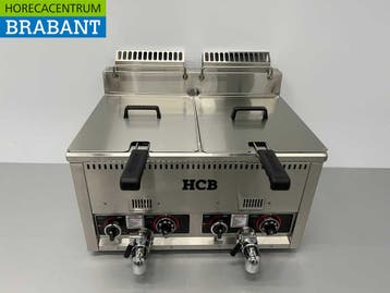 HCB RVS Dubbele Friteuse Frituur 2 x 21 liter PROPAAN gas, Ophalen of Verzenden, Nieuw in verpakking