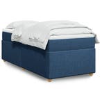 vidaXL Boxspring met matras stof blauw 90x200 cm, Verzenden, Nieuw