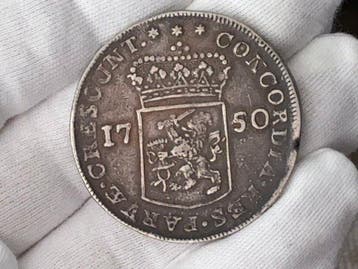 Nederland, Zeeland Zilveren Dukaat 1750 over 1748 overslag /