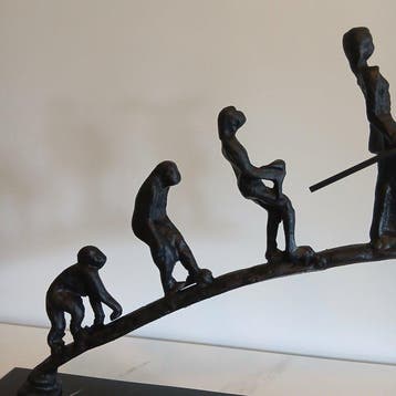 Sculpture, LEVOLUTION - 41 cm - Fonte, Marbre