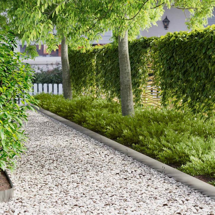vidaXL Gazonrand 50 st 100 x 15 cm Staal Zilverkleurig, Jardin & Terrasse, Traverses & Bordures, Envoi
