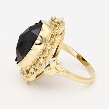 Ring - 14 karaat Geel goud Granaat, Nieuw