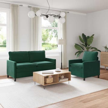 vidaXL bank / zetelstel 2 st Donkergroen Fluweel, Verzenden, Nieuw