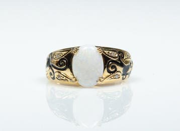 Zonder minimumprijs - Ring - 925 zilver - natuurlijke opaal