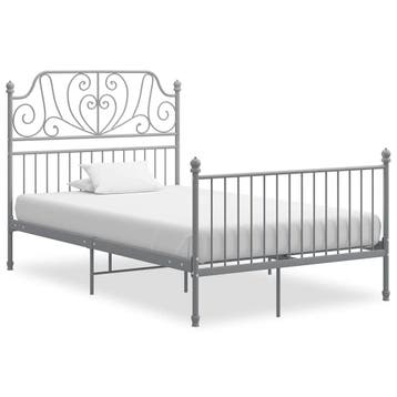 vidaXL Bedframe metaal grijs 120x200 cm, Verzenden, Nieuw