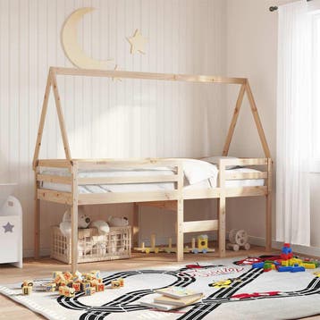 vidaXL Kinderbedhuisje 199x80,5x88 cm massief grenenhout, Verzenden