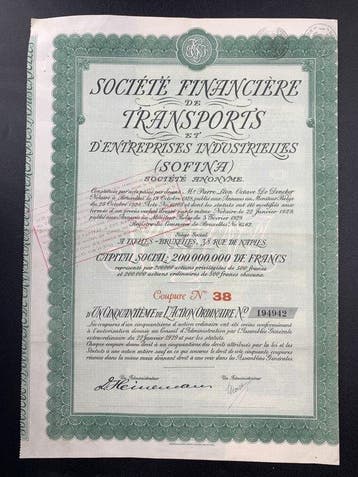 België. 3 Share Documents from 1929 issued by the Belgian