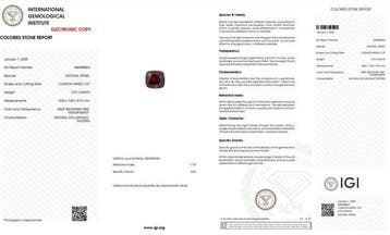 Rouge, Brun Spinelle - 2.75 ct - International Gemological