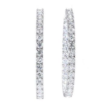 Boucles doreilles cerceau Platine - 12.24ct. tw. Diamant
