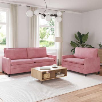vidaXL bank / zetelstel 2 st Roze Fluweel, Verzenden, Nieuw