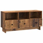 vidaXL TV Kast met lade Oud hout 102 x 34,5 x 50 cm Bewerkt, Verzenden, Nieuw
