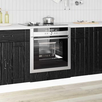 vidaXL Ovenkast LUCCA Zwart eiken 60 x 46 x 81,5 cm Bewerkt, Verzenden, Nieuw