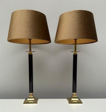 Tafellamp - Messing - Twee tafellampen, Antiek en Kunst