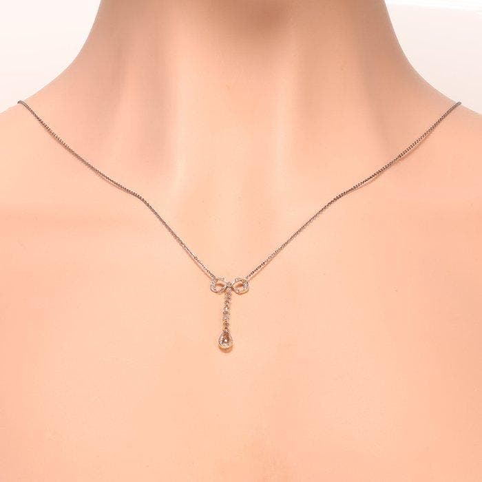 Halsketting - 18 karaat Geel goud, Witgoud - Diamant -, Handtassen en Accessoires, Kettingen