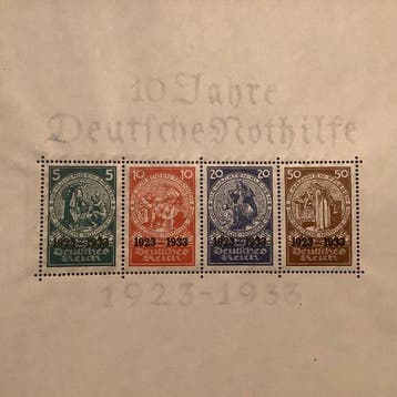 Duitse Rijk 1933 - Nothilfe blok - MH/MNH - Michel blok 2, Gestempeld