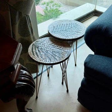 Table - Marbre, Acier - Table dappoint