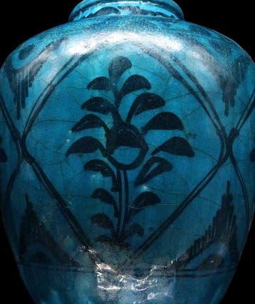Islamitisch - Art Kashan - Grote vaas met turquoise glazuur