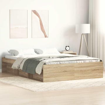 vidaXL Bedframe sonoma eikenkleurig 140x200 cm, Verzenden