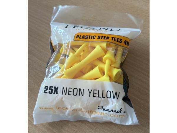 Veiling - 250x golf tees 25 stuks per zakje geel 40 mm, Sports & Fitness, Golf