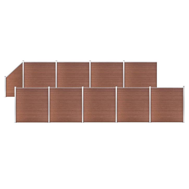 vidaXL Schuttingset 9 vierkant en 1 schuin 1657x186 cm HKC, Jardin & Terrasse, Clôtures de jardin, Envoi