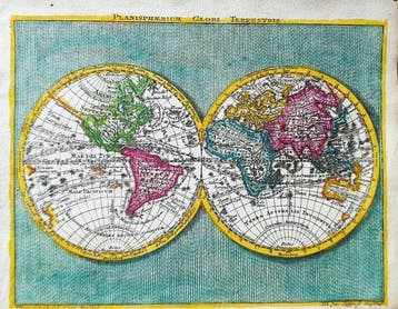 Mappamondo - Wereldkaart / Aardse planisfeer / Aardse