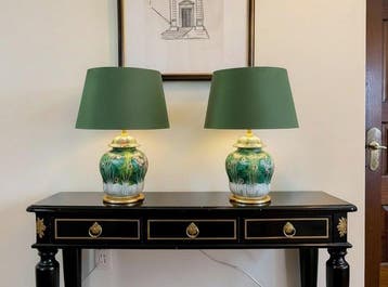 Lampe de table - Pak-choï chinois ancien - Porcelaine à la